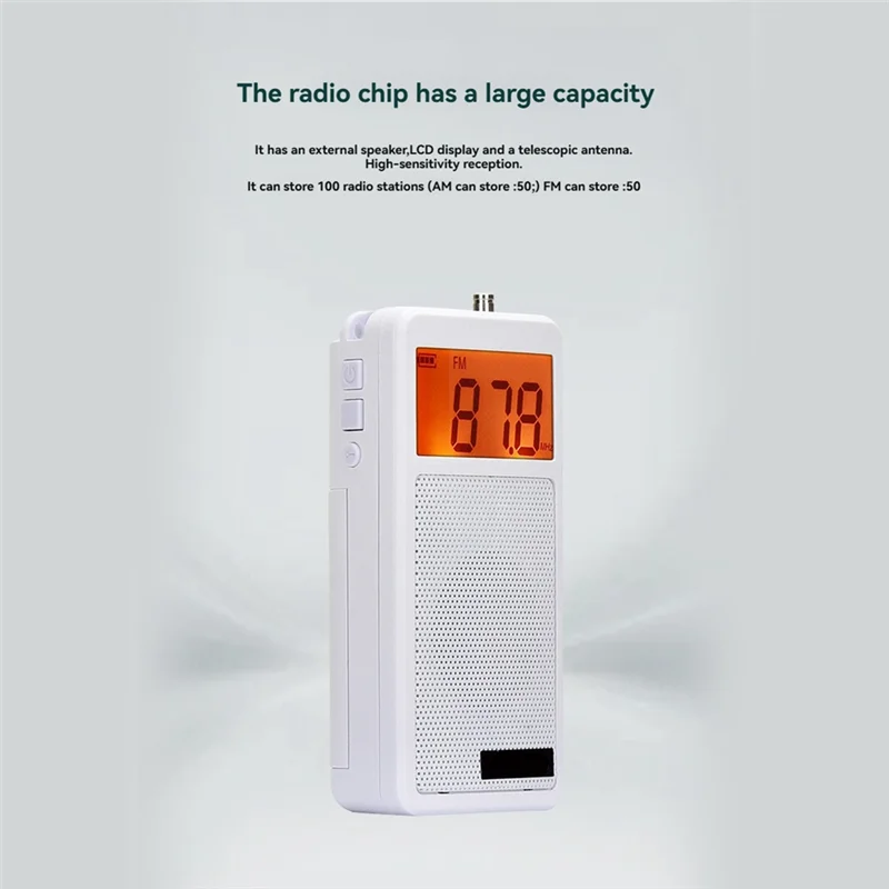 FFYY-วิทยุ FM/AM ขนาดเล็กพร้อมจอแสดงผล LCD ลําโพงเต็มรูปแบบรองรับนาฬิกาตั้งเวลาวิทยุพกพาแบบพกพาพร้อมหูฟัง