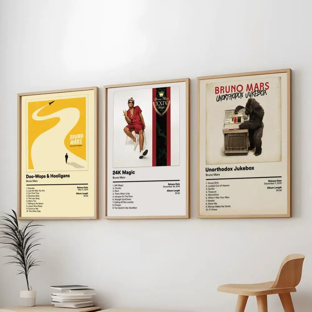 Singer B-Bruno Mars Music Album Painting Calligraphy Modern Canvas Wall Art Print Stylish Bedroom Cafe Home Decor Gift Poster