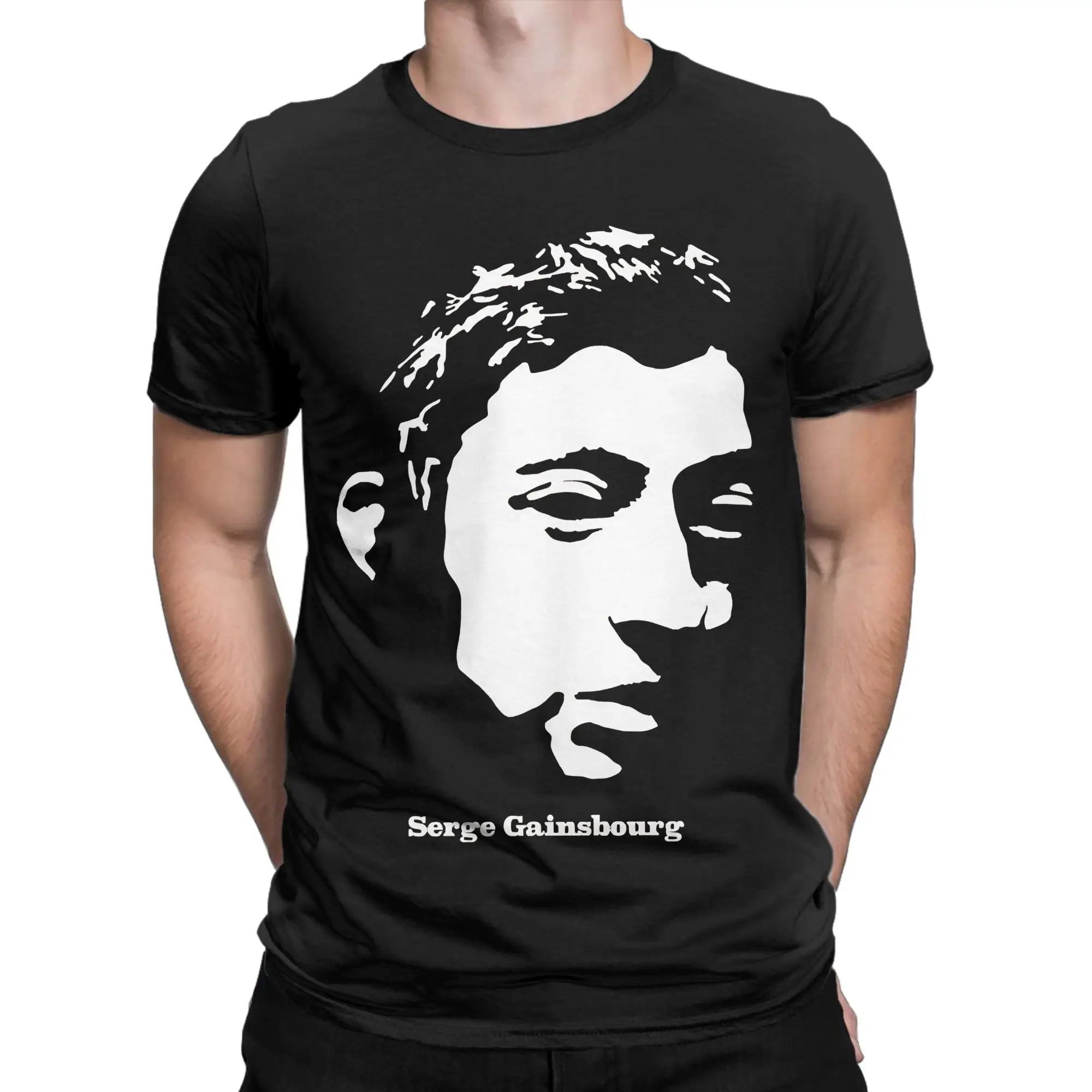 Serge Gainsbourg T-Shirt  Leisure T-Shirts Short Sleeve Vintage Tshirt Beach Cotton Crew Neck Oversized Tees