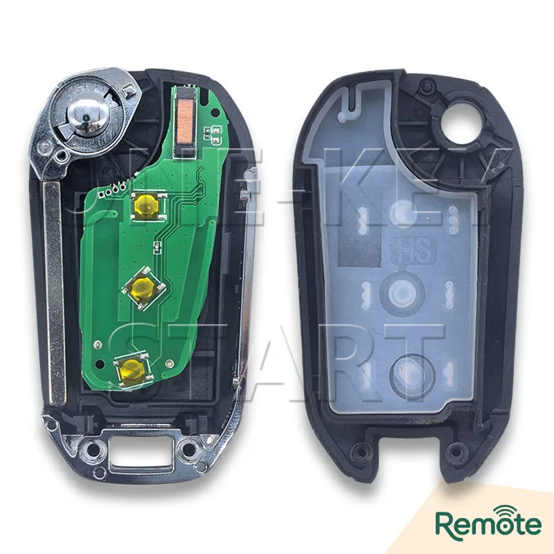 Für Peugeot 208 2008 301 308 508 5008 Für Citroen C2 C3 C4 C5 C6 4A Chip 433MHz Auto-Funkschlüssel VA2/HU83 Klinge【EIN-TASTEN-START】 – Detail 3