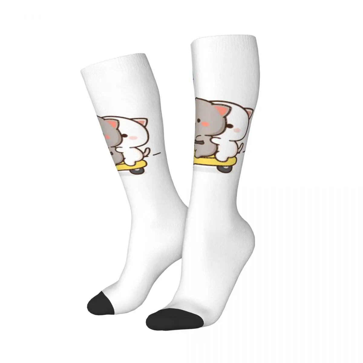 Peach And Goma Cat Meow Women Thigh High Stockings Funny Kawaii Over The Calf Tube Socks