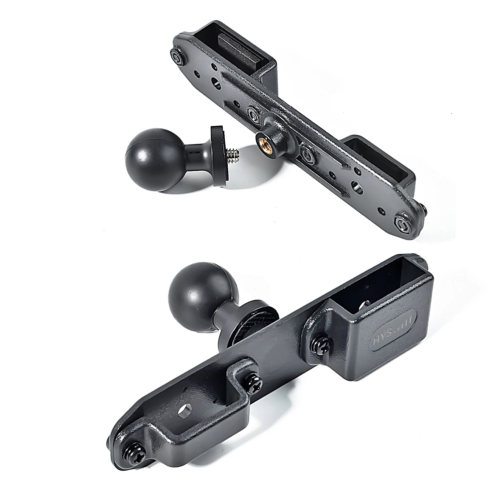 ユニバーサル無線マイクブラケット、トランシーバーバッククリップマウント、25mm 1インチボールアダプター付き、RAMマウントBサイズダブルソケットアーム用