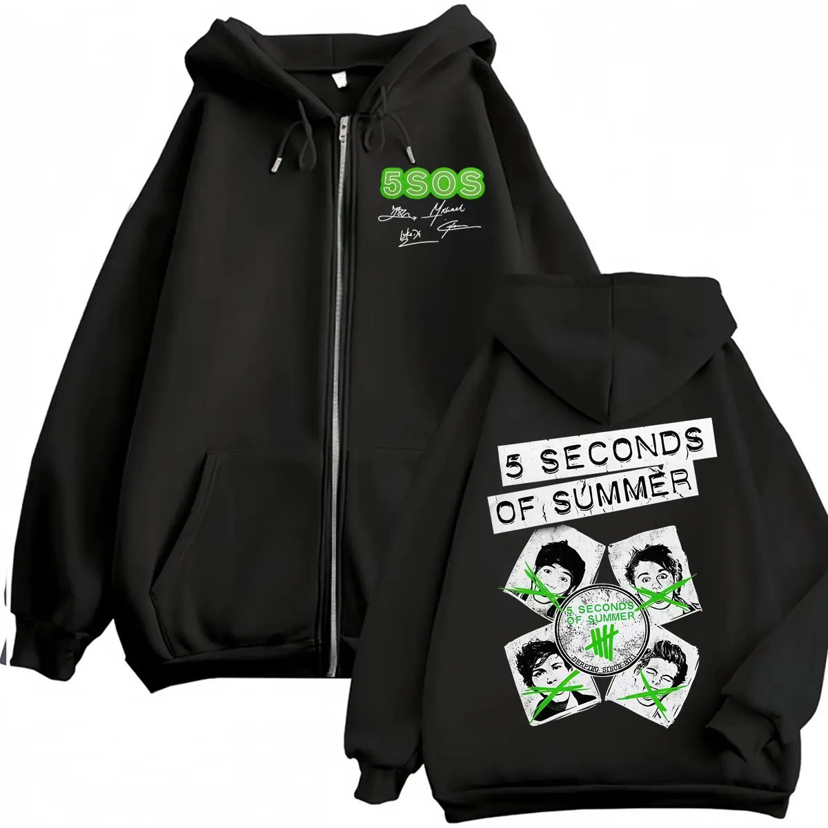 5 Seconds of Summer 5SOS Everyone's A Star Zip Up Hoodies Men's Fashion Classic Jacket Sweatshirts Long Sleeve Zipper Pullovers
