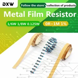 100pcs/Lot 0.125W Metal Film Resistor 1/6W 1/8W 1% 0.1 0.15 0.22 1 10 100 4.7 68 470 Ohm 1k 2k 3.3k 8.2k 10k 100k 47k 680k 1m