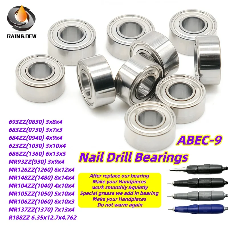 10P ABEC-9 Bearings 693ZZ 3x8x4mm 684ZZ 4x9x4mm MR126ZZ 6x12x4mm MR148ZZ 8x14x4mm 623ZZ 3x10x4mm 686ZZ 6x13x5mm MR115ZZ 5X11X4mm