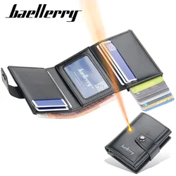 New Name Engraving Men Wallets Popup Card Clips Carbon Fiber Male Wallet Photo Holder Men's Wallet Card Cover