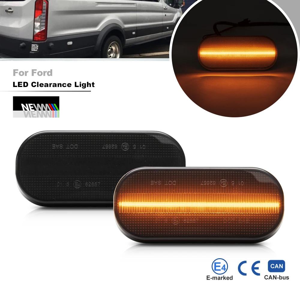 

For Ford Transit MK8 2014-up Smoked Lens LED Clearance Lamp Canbus Position City Light Van Side Markers Turn Signal Lighting