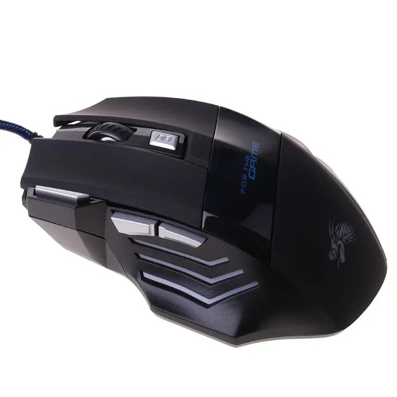 Gaming Mouse 7 Button USB LED Breathing Button 5500 DPI Optical Ergonomic Gaming Mice for Laptop PC