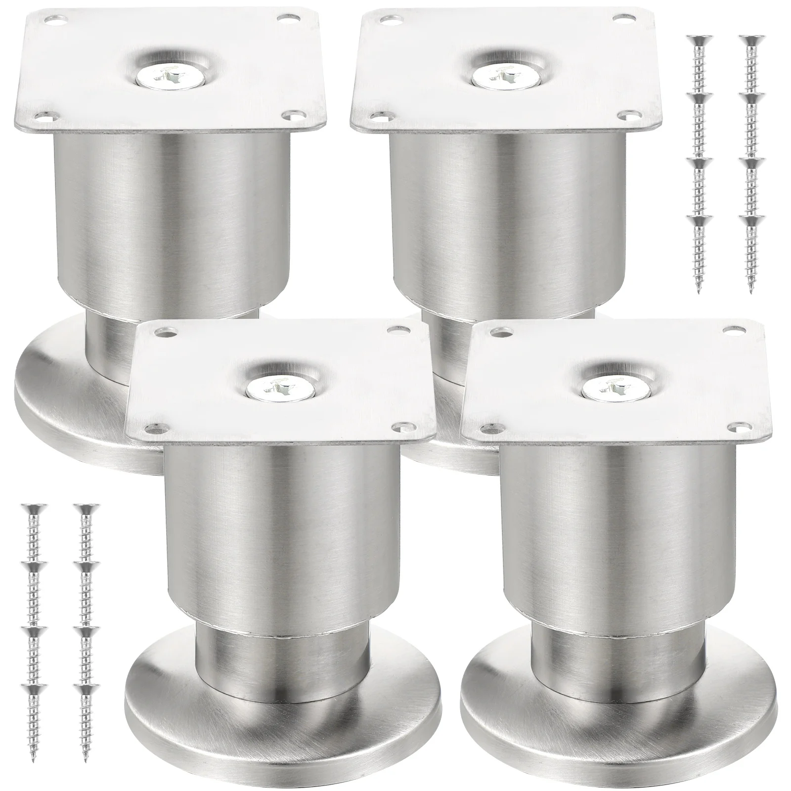 

4Pcs Adjustable Metal Furniture Legs Stainless Steel Sofa Feet Couch Leg Replacement Cabinet Legs Durable Furniture Accessories