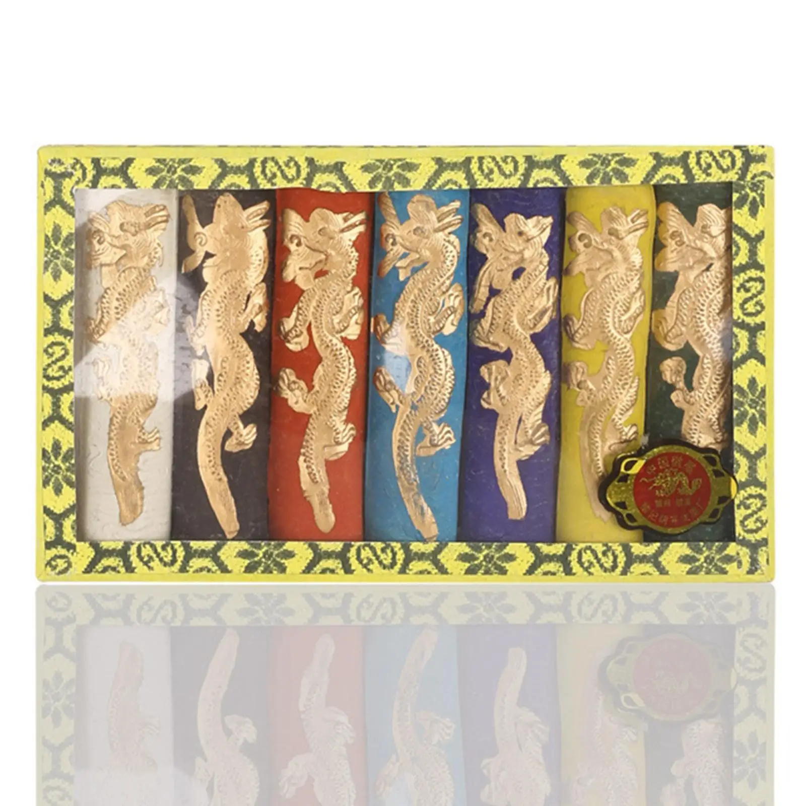 7x Chinese Color Ink Block Calligraphy Inks Pigment Ink Sticks Set Paint Solid Inks for Crafts