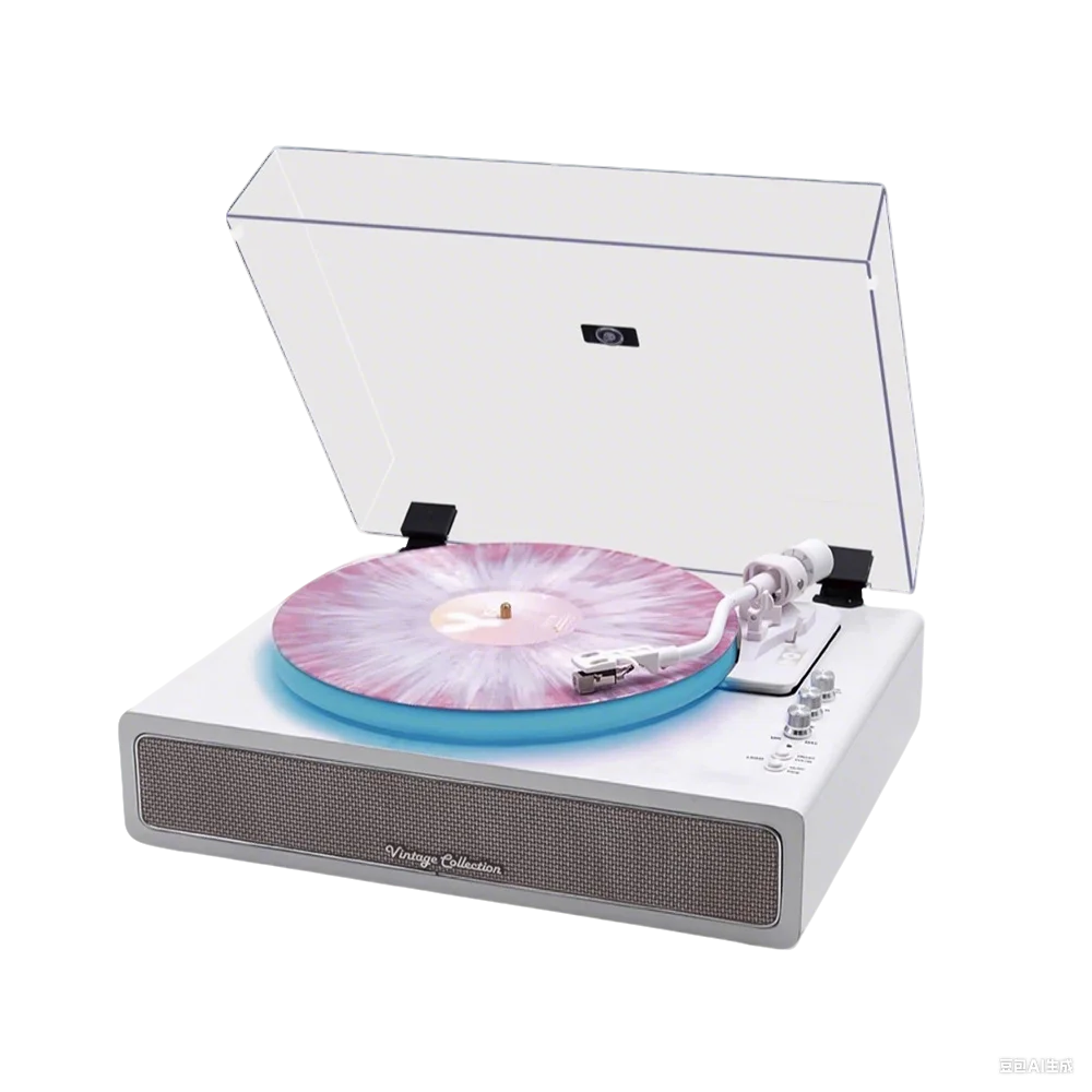 Retro-Schallplattenspieler, Phonograph, kabellos, Bluetooth, LDE-Lichteffekt, eingebauter Lautsprecher, AT 3600L, Stylus, Musik-Plattenspieler