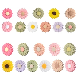 LOFCA Eco Friendly Silicone Daisy Beads for Jewelry Making Baby Teething Durable Non Toxic BPA Free Assorted Colors 22mm Size