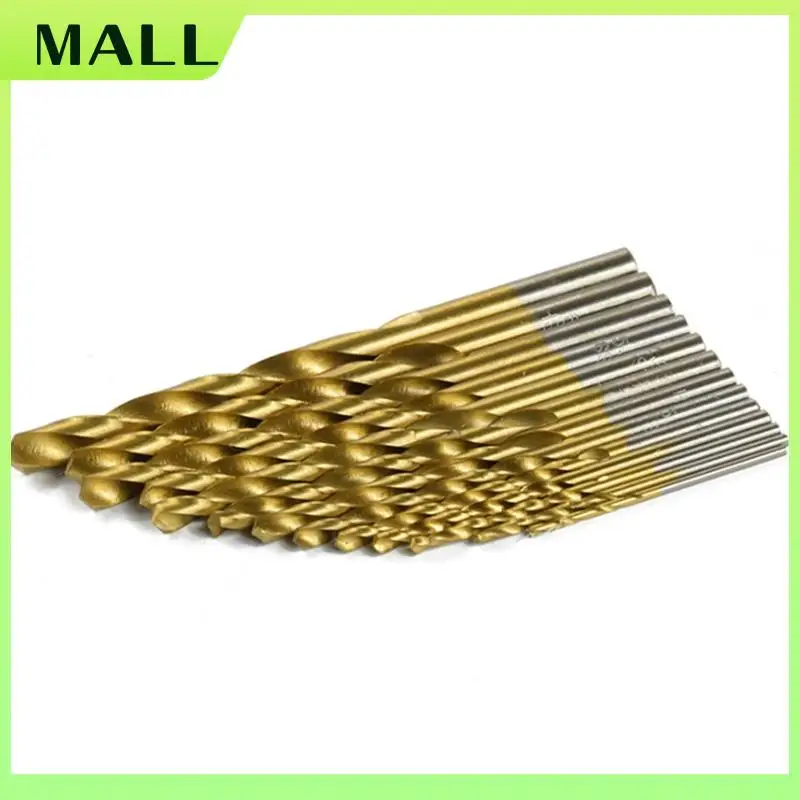 MALL 13 szt. 1,5-6,5 mm zestaw wierteł krętych z chwytem okrągłym, powlekane tytanem, bit HSS, narzędzia do obróbki drewna i metalu