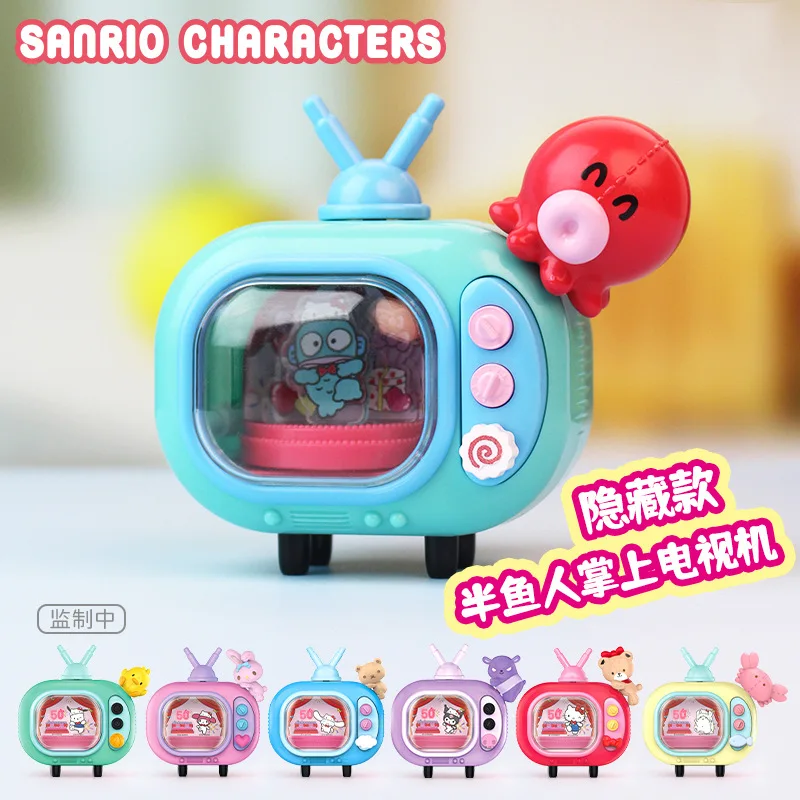 Nieuwe Sanrio Familie Hellokitty 50-jarig Jubileum Handheld Tv-Serie Blinde Doos Trendy Speelgoed Schattig Desktop Ornament Verrassingsgeschenk