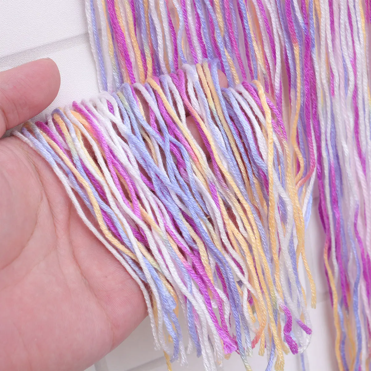 

Unicorn Design Dream Catcher Hanging Pendant Purple Pearl Fake Flower Woolen Yarn Home Decoration Children Room Gift