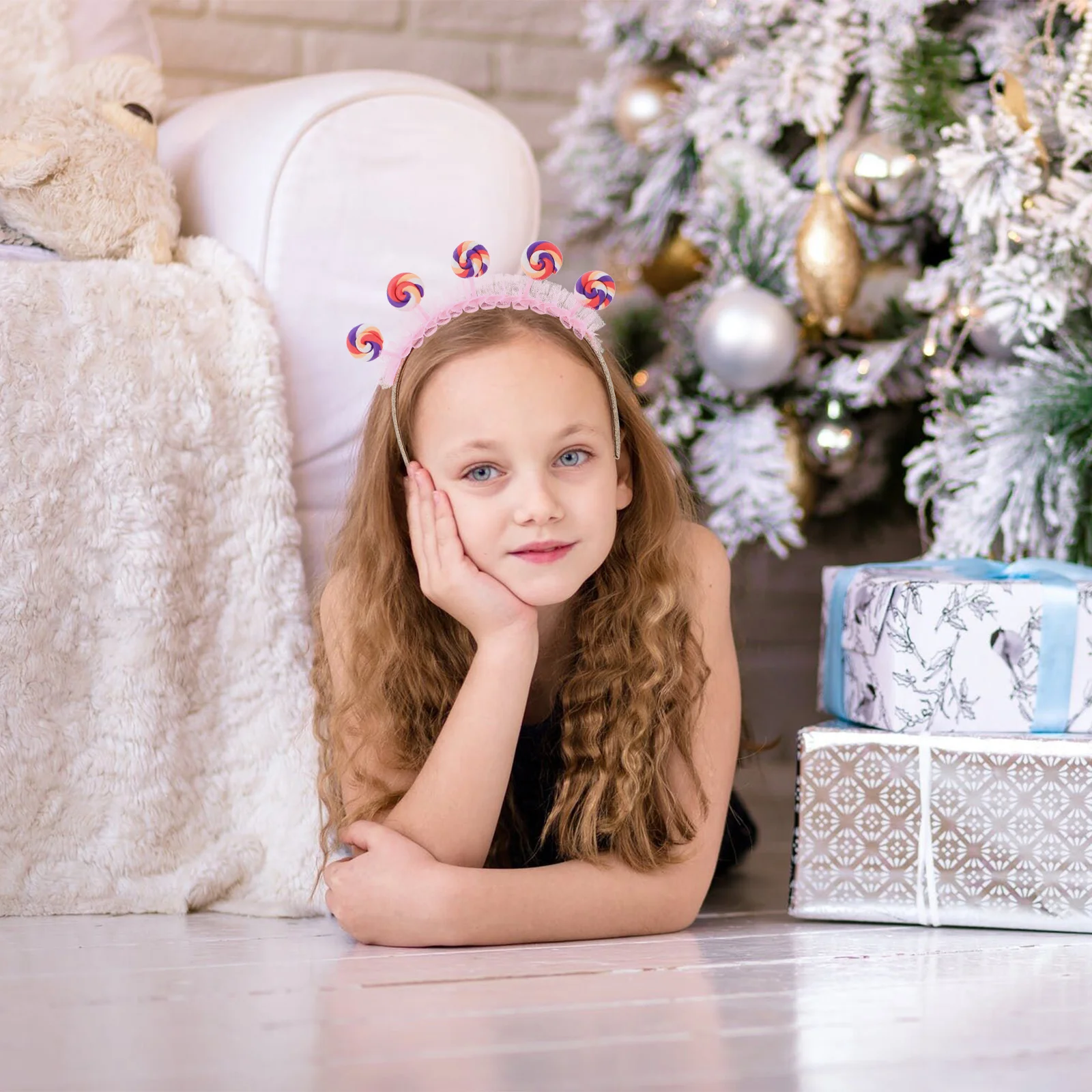 

Pink Kids Cartoon Lollipop Headband Cute Birthday Party Hairband Holiday Candyland Dress Up Accessories Kids Hairband