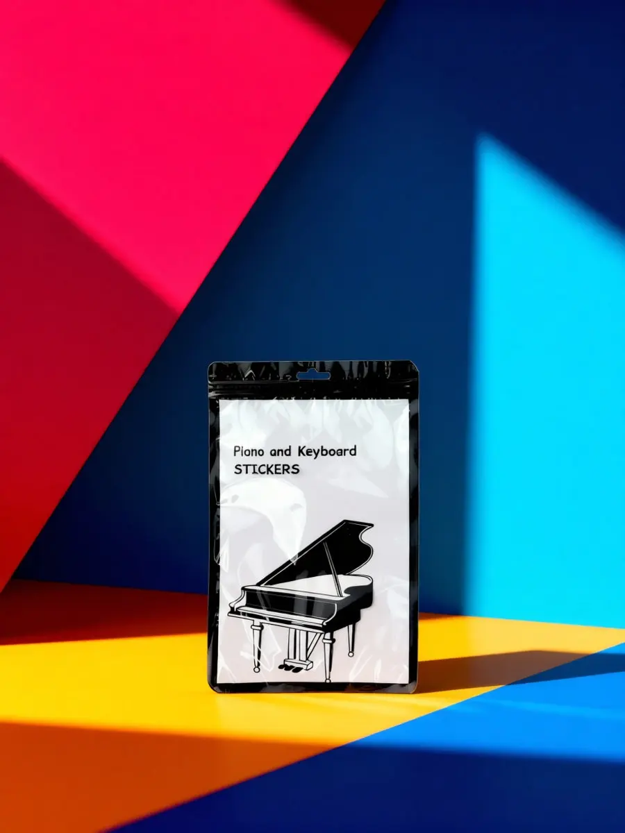 1Set Piano Keyboard Stickers Adhesive 61 Keys Transparent Removable Easy Install Keyboard Labels for Beginners Electronic Organ