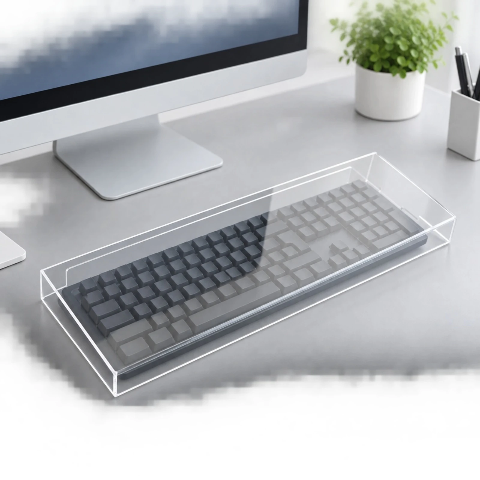 Transparent Acrylic Keyboard Guard Cover Pet-Proof Clear Acrylic Keyboard Protector Slim Rigid for Gamers