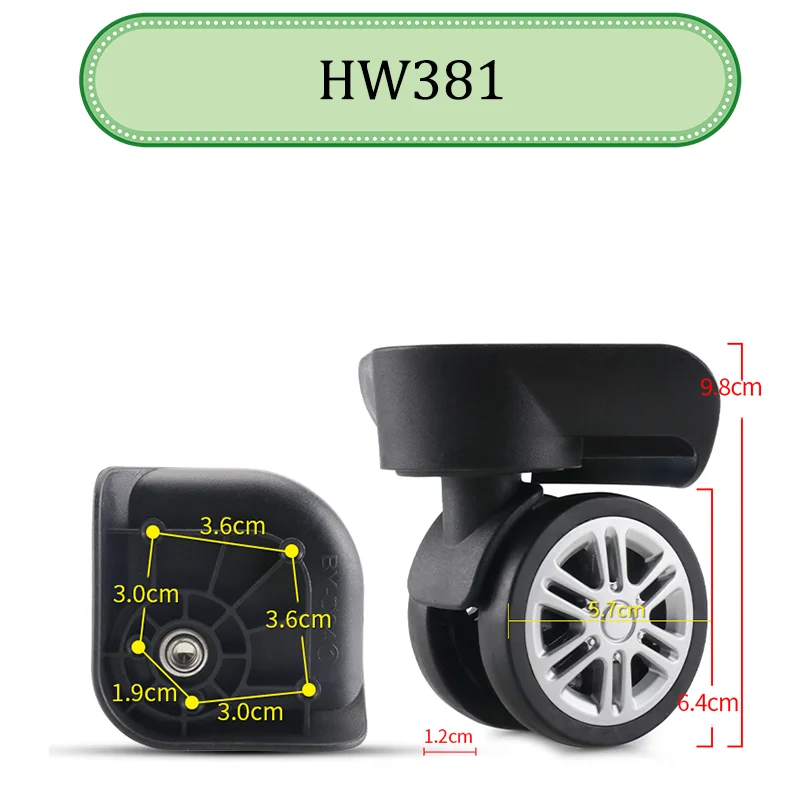 Geschikt Voor Samsonite HW381 Universele Wiel Trolley Case Wiel Vervanging Bagage Katrol Glijwielen Slijtvaste Reparatie