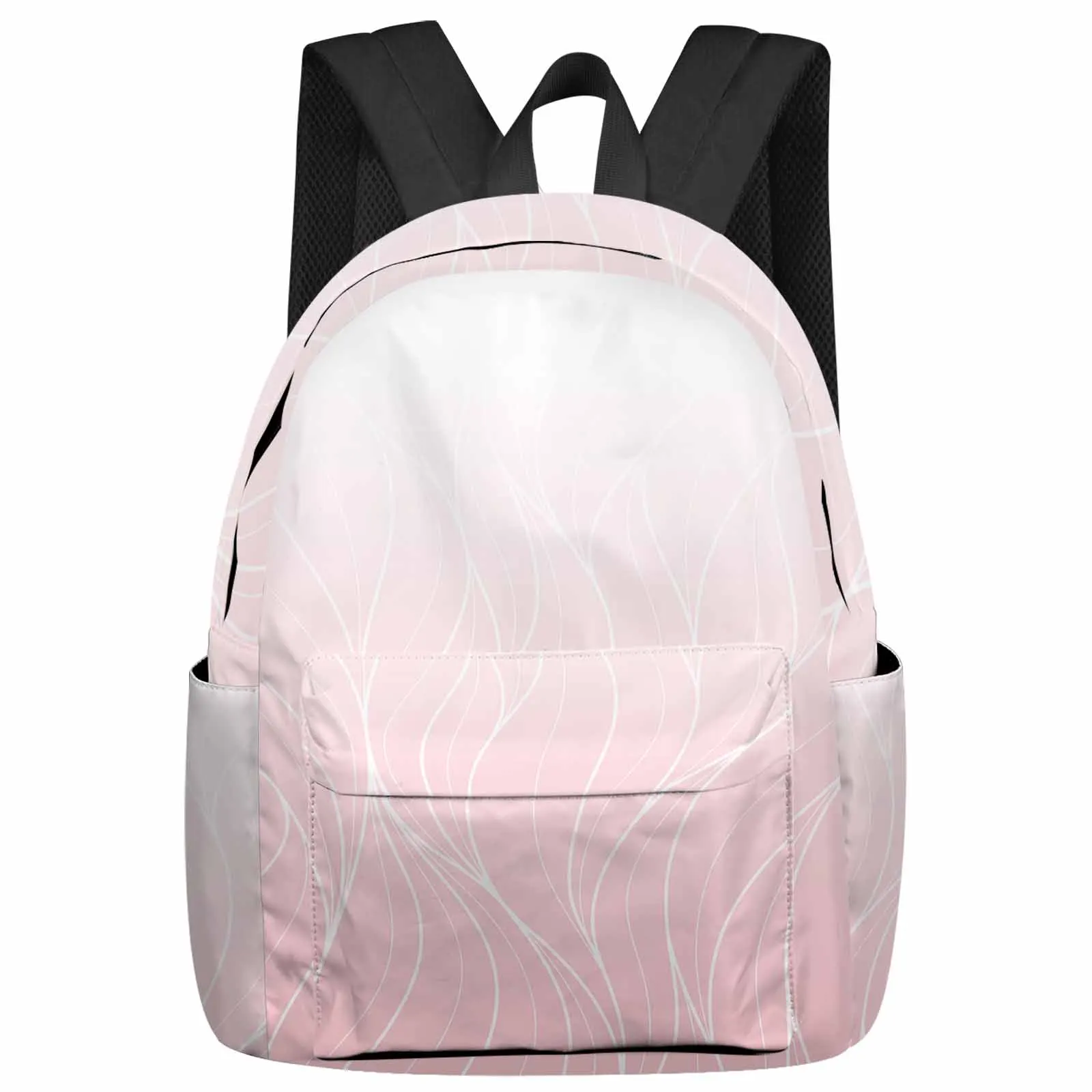 

Pink Gradient Line Texture Backpacks Teenagers Student School Bags Laptop Custom Backpack Men Women Travel