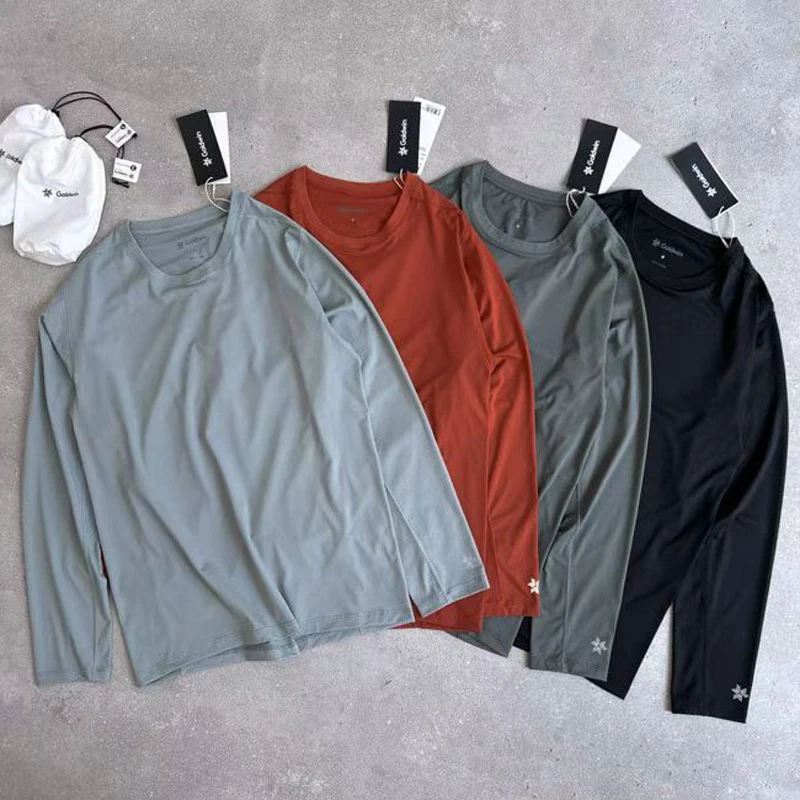 Thin Goldwin Long Sleeve Print Size Tag T Shirt Japan Men Women High Quality Quick Dry Sports Fitness T-shirt Tops with Dust Bag