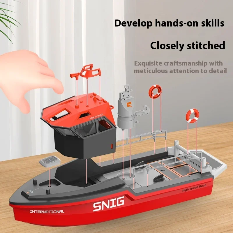 Hot Remote Control Tugboat Water Remote Control Boat Toy Can Be Launched Boy Vortex Jet Model Boat Rc High-Speed Speedboat Gift