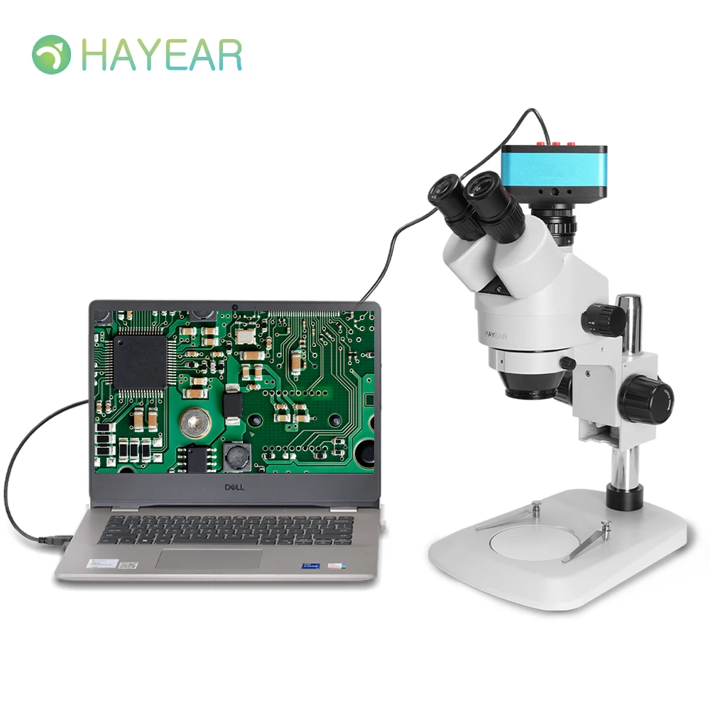 Câmera de microscópio digital HAYEAR 4K C Mount 60FPS HDMI Vídeo eletrônico industrial compatível com Windows/Mac/Linux