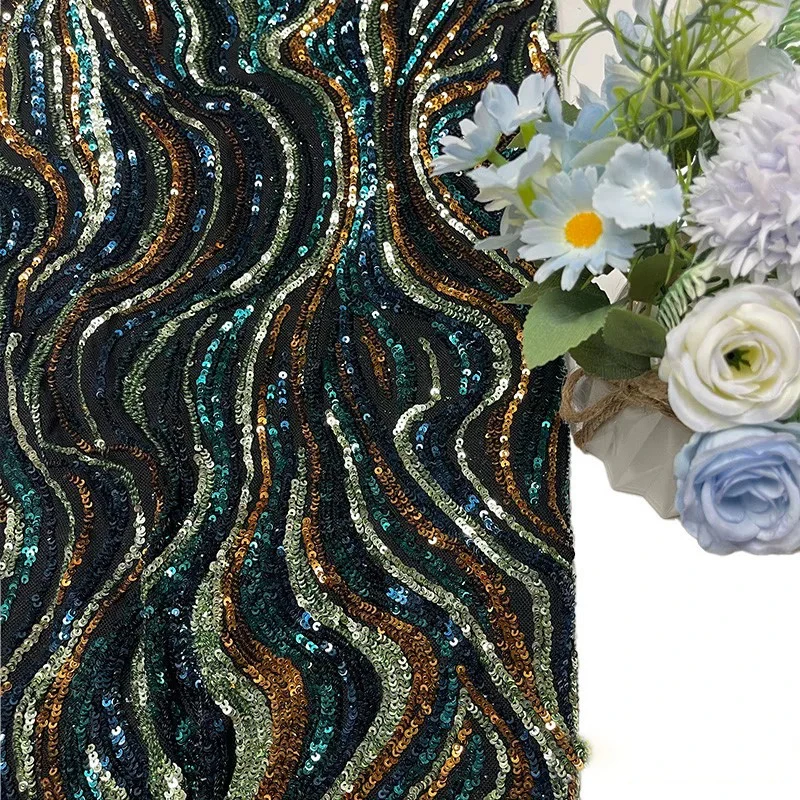 Tecido de malha macia com bord - Embroidery Beads avaliação e preço