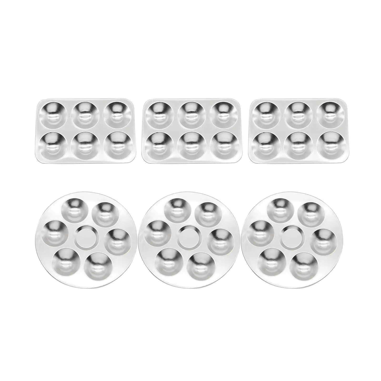 

6x палитра красок портативный легко чистящийся держатель краски гуаши алюминиевый акрил