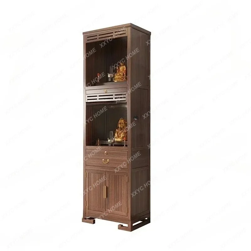 XX Solid Wood Buddha Cabinet Buddha Shrine Buddha Shrine Altar Cabinet Shrine Clothes Closet New Chinese Style Altar