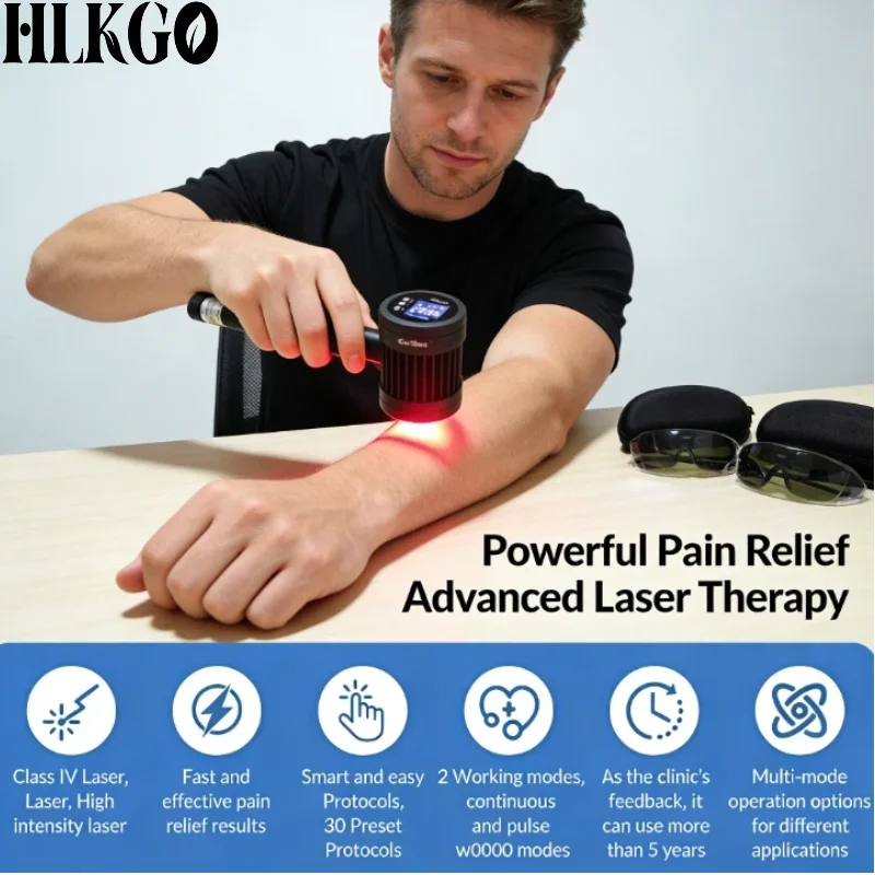 Professional Grade HLKGO 5W Laser Therapy, 808nm 650nm Medical Grade for Human Rheumatoid Arthritis Veterinary Animal Pain