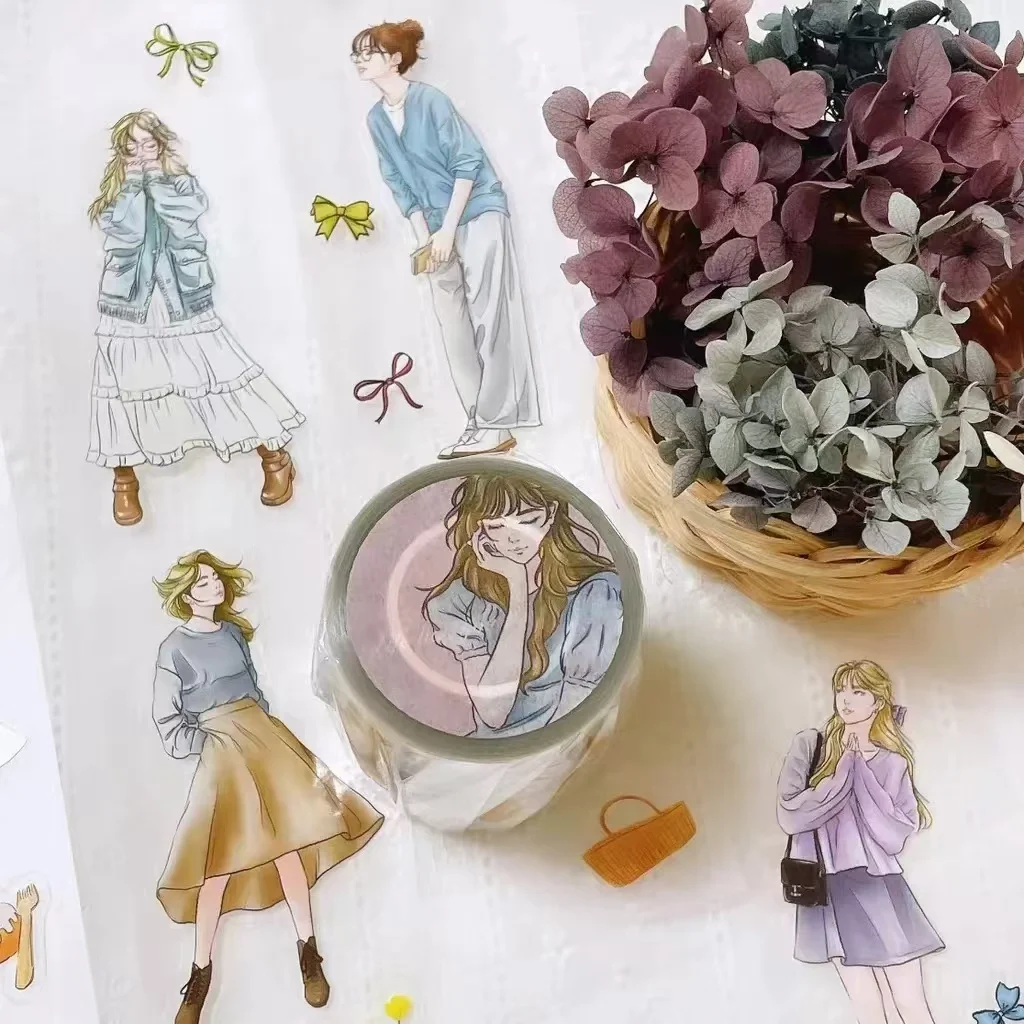 63penhouse x Hairmo Vintage Life Has You Washi PET-Klebeband für Planer, Kartenherstellung, DIY, Scrapbooking, dekorative Aufkleber