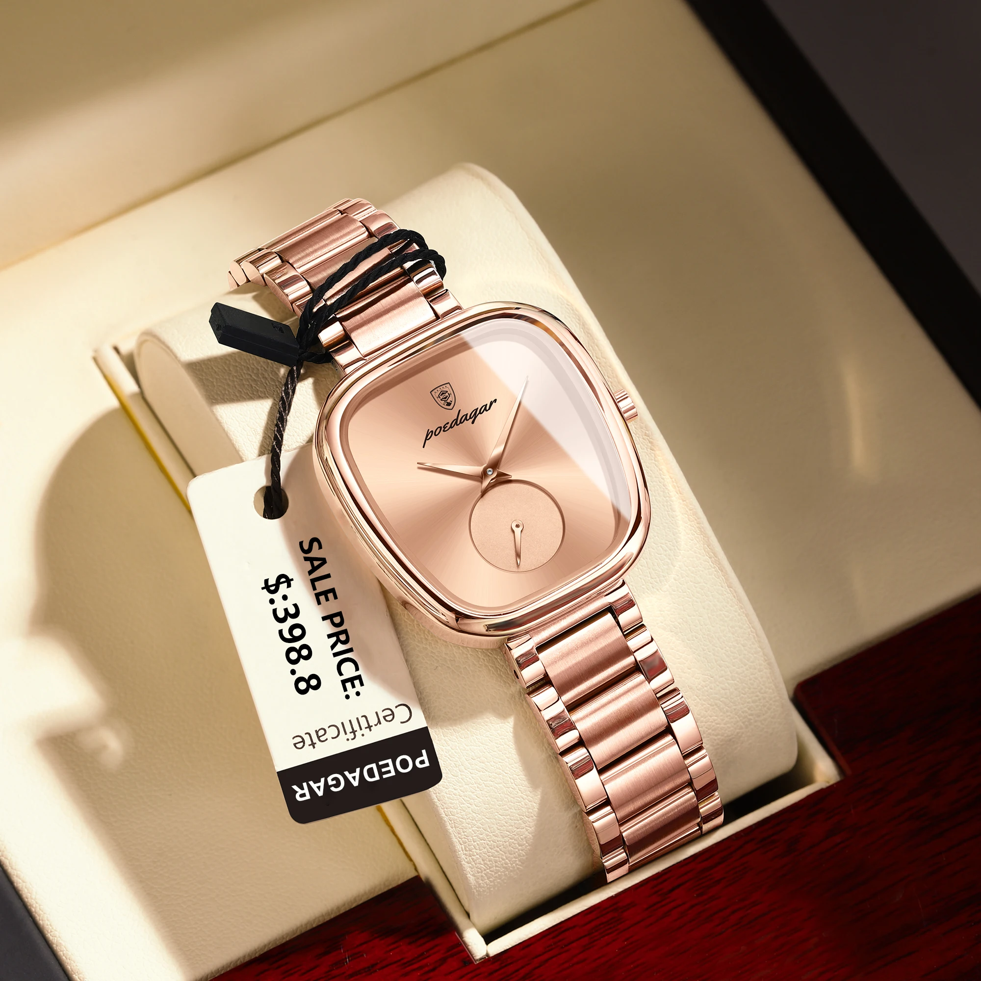 Poedagar Luxe Vrouw Horloge Waterdicht Roestvrij Staal Dames Horloge Mode Quartz Dameshorloges Elegante Eenvoudige Vrouwelijke Klok