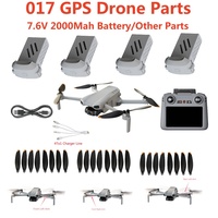017 GPS Remote Control RC Drone Quadcopter Spare Parts 7.6V 2000Mah Battery USB Arm Propeller Controller 017 Drone Accessories