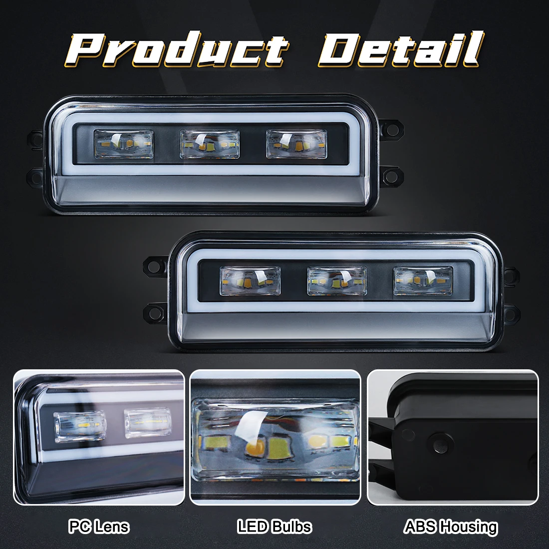 2in1 LED Fog Lamps DRL For Toyota Tacoma Tundra 2024 2025 / Sequoia 2023 / Tundra 2022 / 4 Runner 2025 Daytime Running Lights