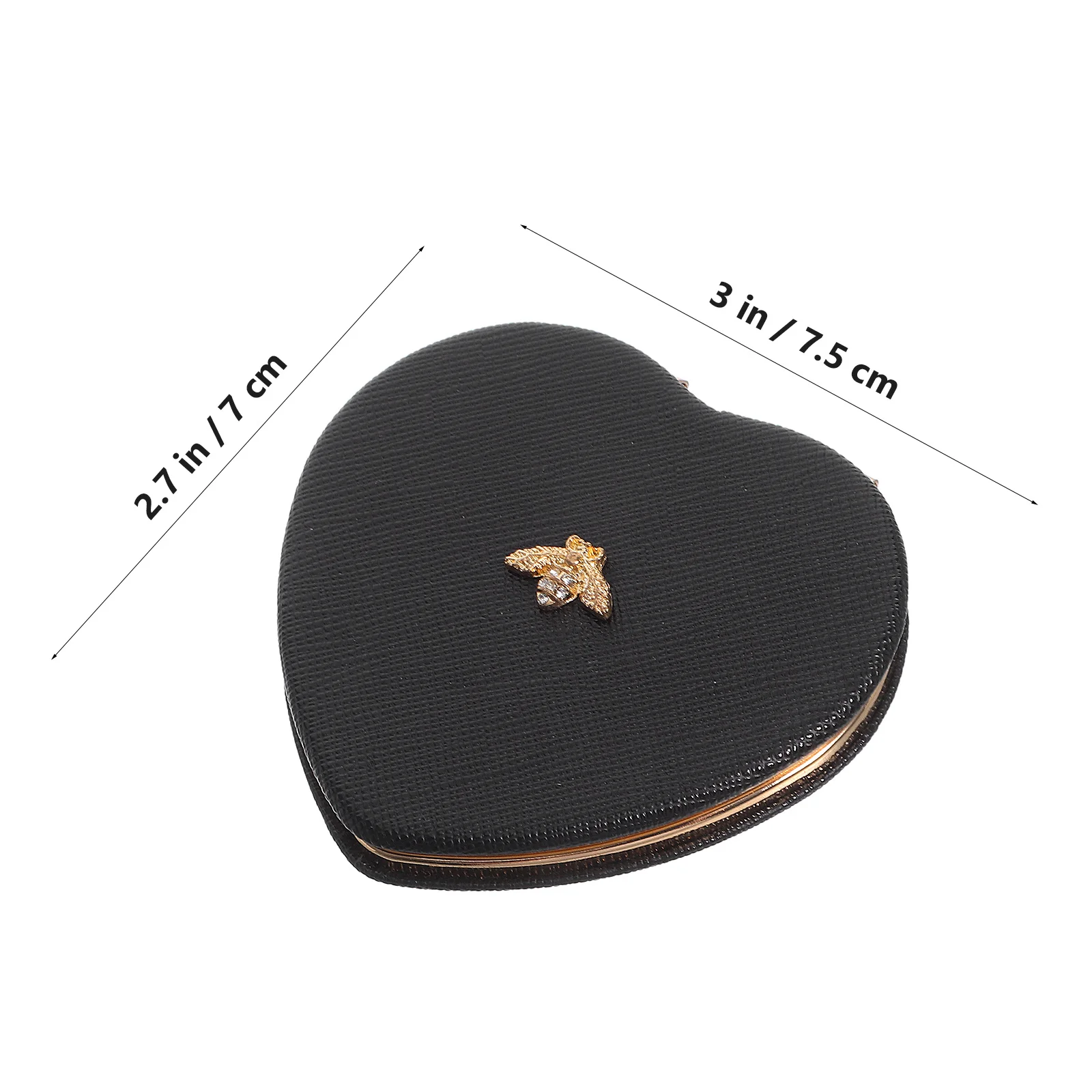 2Pcs Mini Compact -Shaped Folding Portable Double-Sided Clear Reflection Makeup Mirror for Women Girls Purse