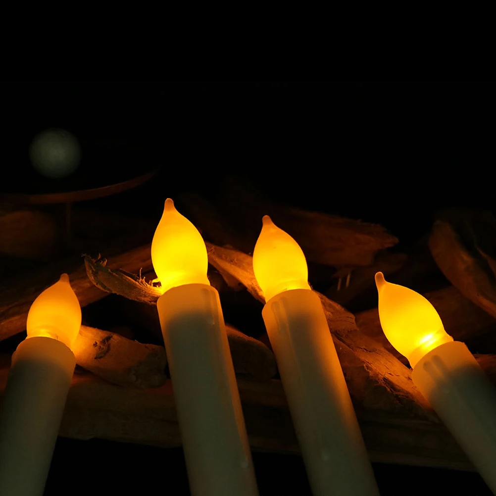 12 قطعة LED عديمة اللهب ضوء ديكور نحيف وآمن بدون دخاني لحفلات الزفاف المنزلية #5