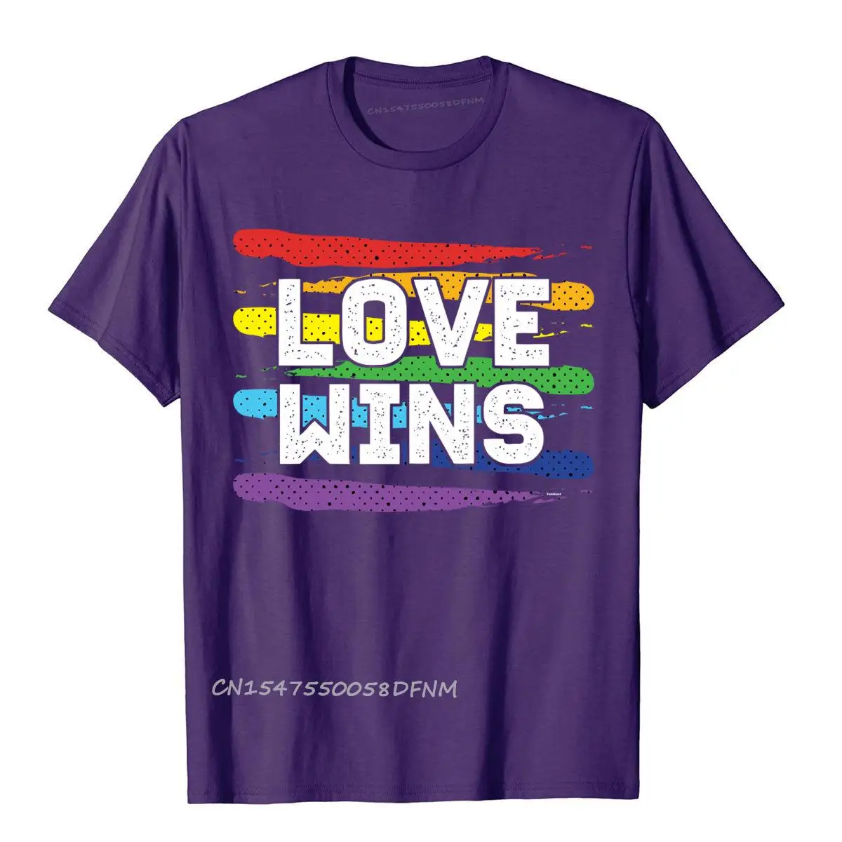 Love Wins Colorful Lgbt Lesbian Premium Cotton Tops & Tees For Adult Crazy T Shirt Hip Hop Cute