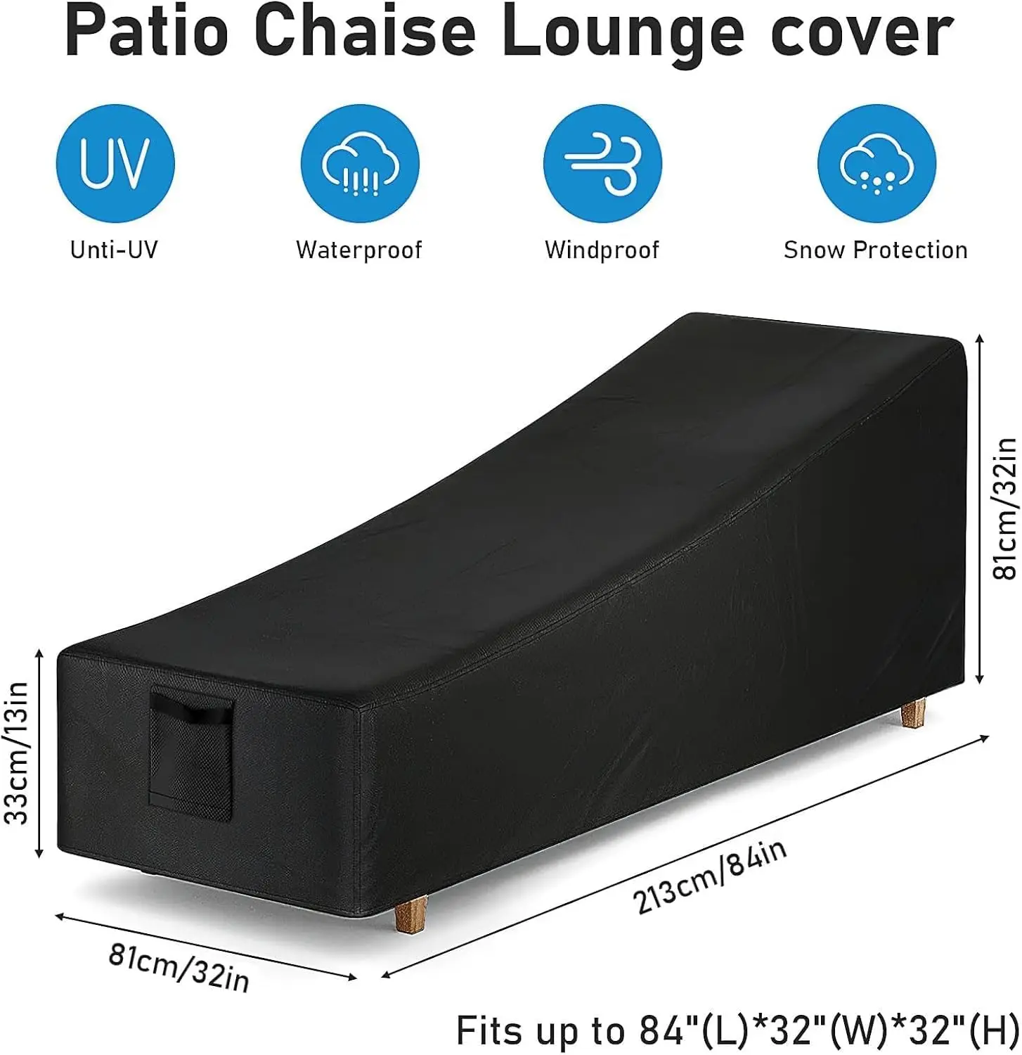 600D Oxford Fabric Garden Sun Lounger Covers Waterproof Heavy Duty Outdoor Sunbed Covers for Sun Loungers Covers Patio Chaise