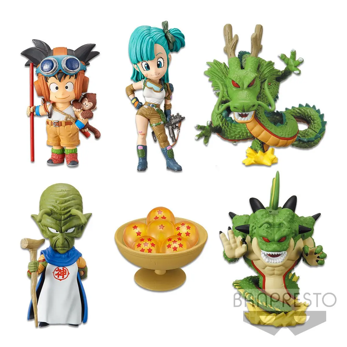 Figura de Dragon Ball de 8cm, Bulma Porunga Namek Shenron Son Goku Kami, 6 uds., figura de acción, colección de estatuas de Pvc, modelo de juguete para regalo