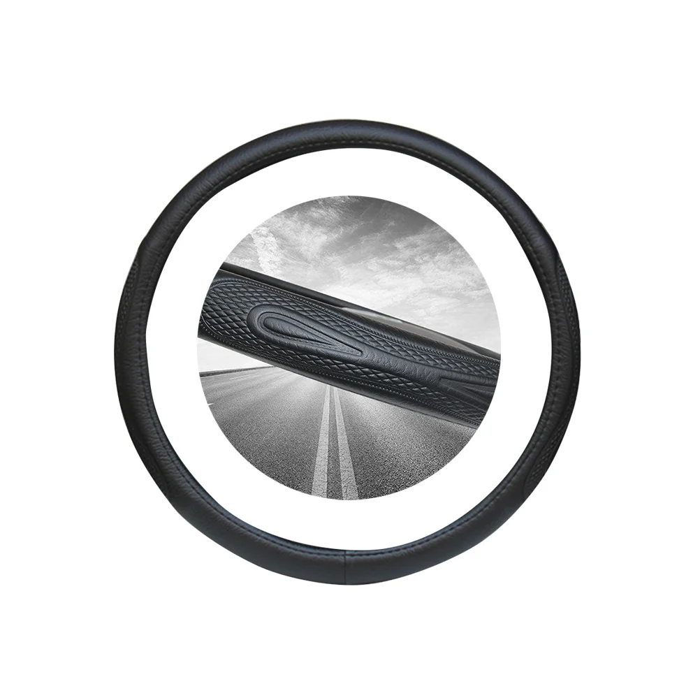 

Elastic Artificial Truck Steering Wheel Cover Black Breathable Anti-Slip Protector Replacement Truck Wheel Accessories