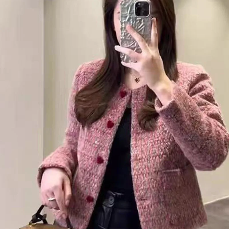 New 2026 Spring Autumn Winter Jacket Women's Coat Warm Fashion Versatile Small Fragrant Coat Korean Women Receive High Praise