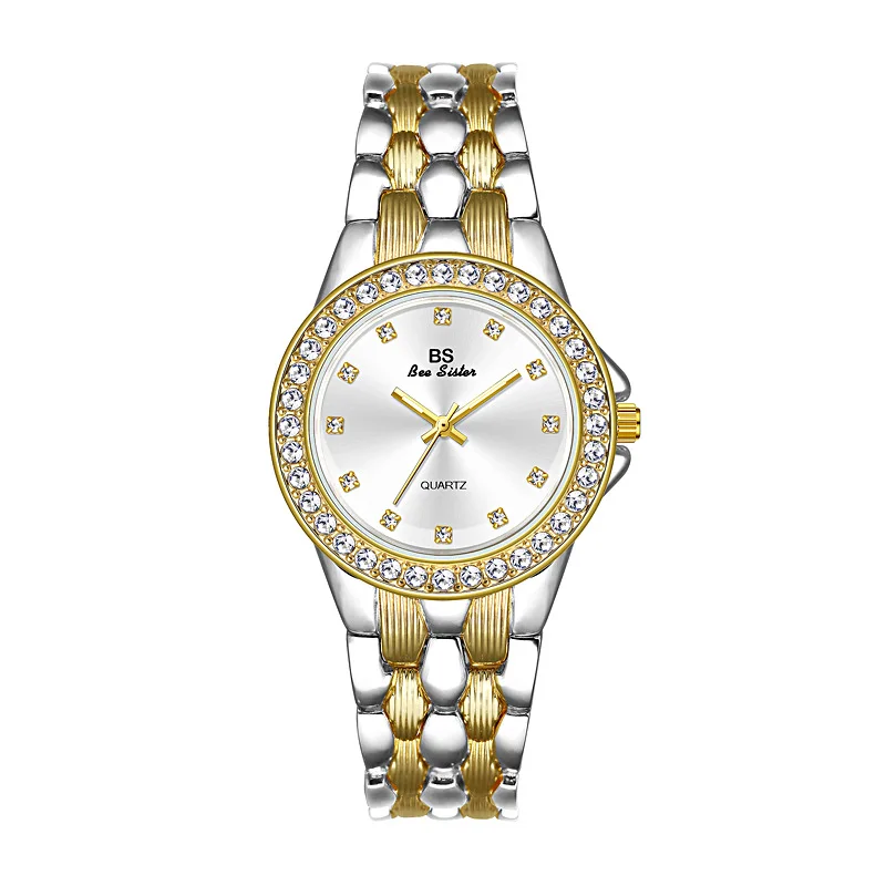 Luxo quartzo relógios de pulso feminino, pulseira de aço inoxidável, impermeável, elegante, presente requintado, beleza