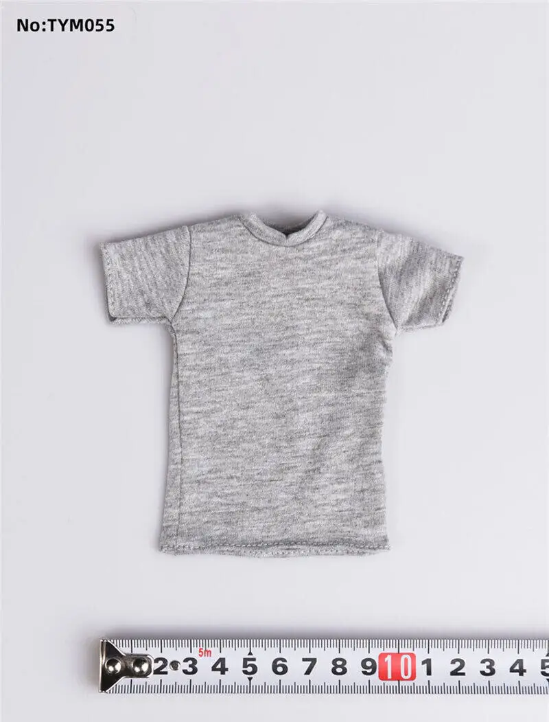 

Light Grey TYM055 1/6 Scale Clothes Male T-shirt Tops Short Sleeve Model for 12"