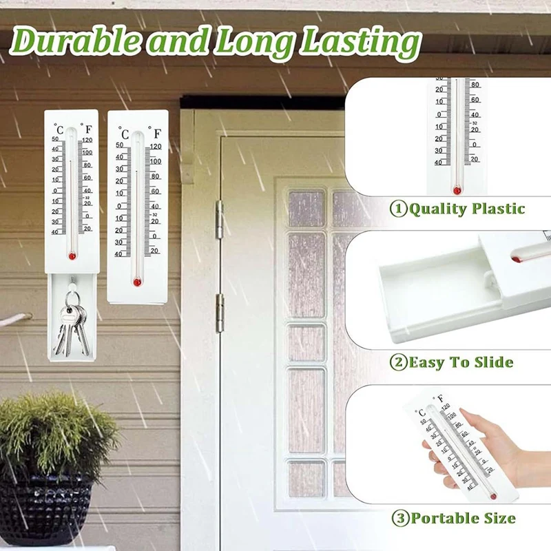 2 шт., защитный термометр, ключи, коробки для ключей, настенный секретный ключ для монет, денег, дома, ящик для хранения запасных ключей с крючком