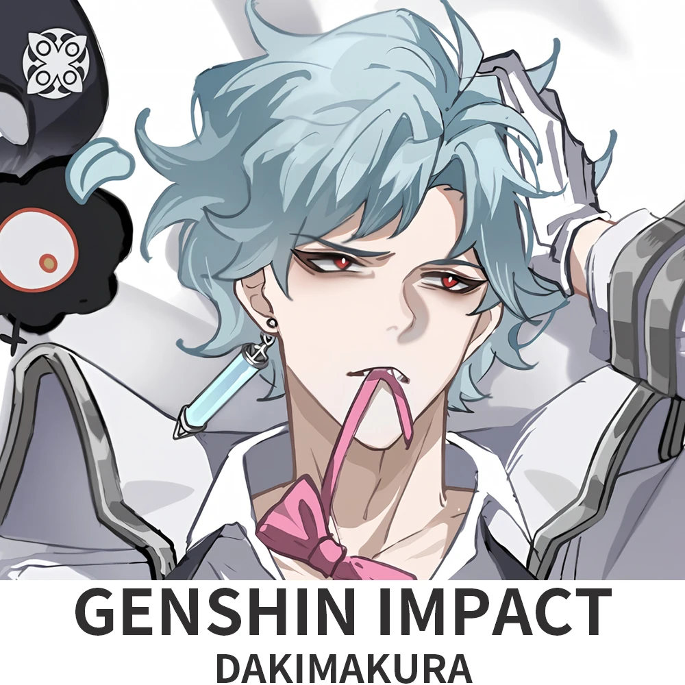 Dakimakura Genshin Impact Dottore Neuvillette Anime Fullbody Double Sided Pillowcases Decorative Cushion Cover