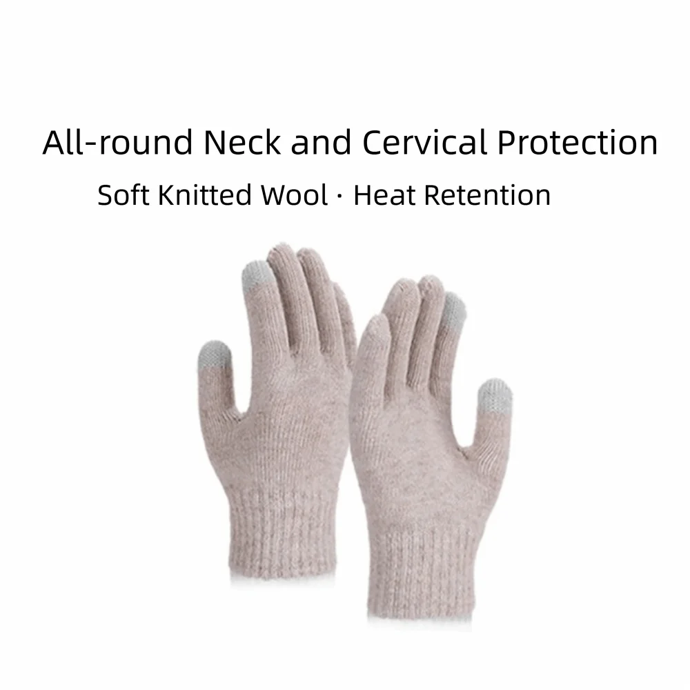 3 Piece Set Hat Scarf Gloves Set Soft Material Long Scarf Knit Beanie Hat Anti Slip Gloves Neck Protection Design