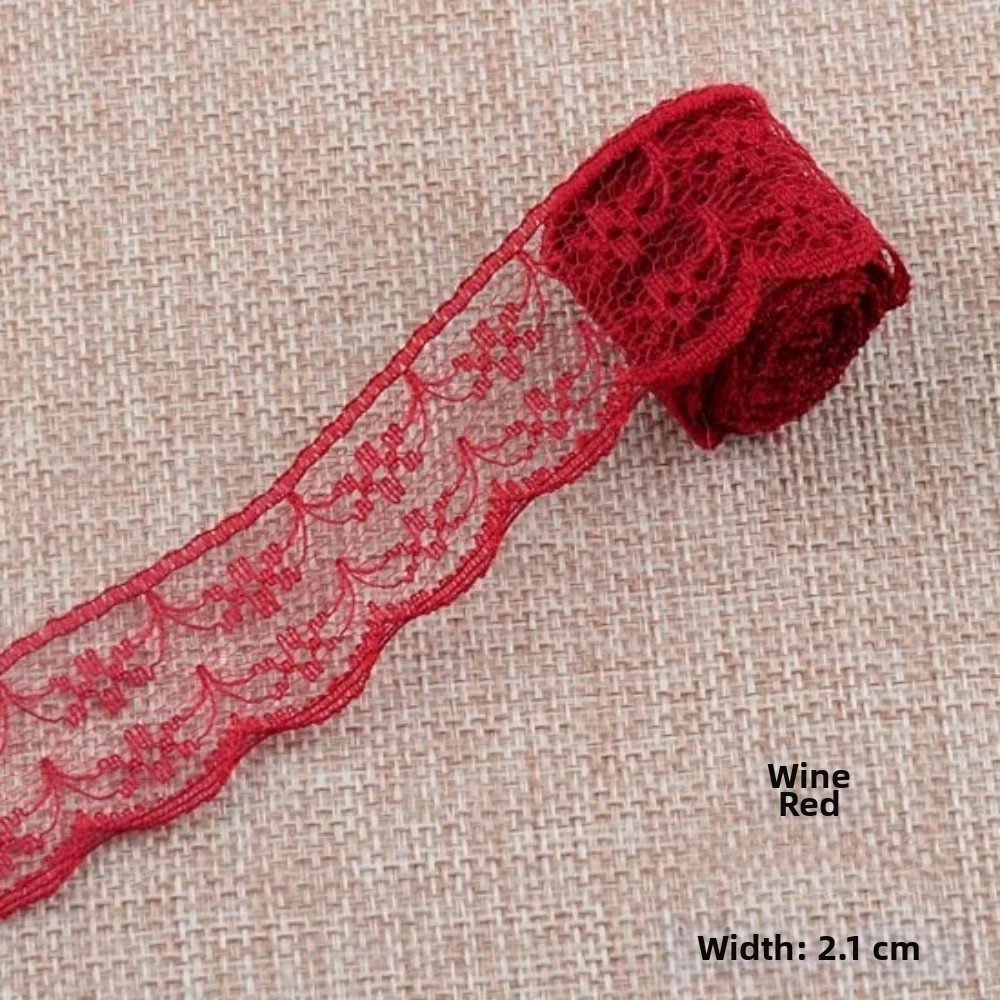 New 21mm Width Lace Ribbon Flower Lace Mesh Embroidery Lace Tape Non-Stretch Embroidered Net Trim for DIY Sewing