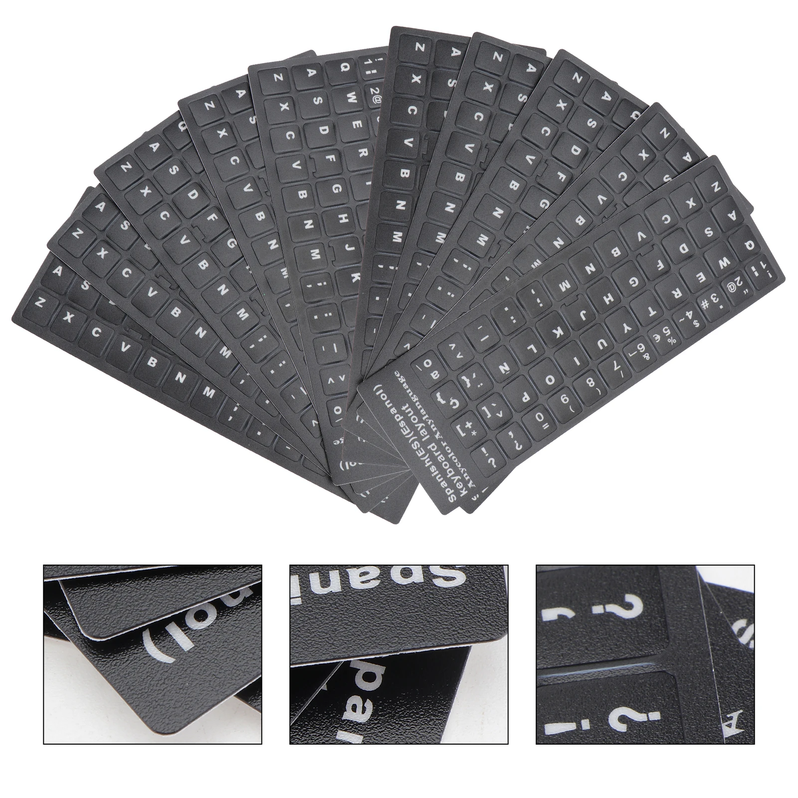 

10pcs Keyboard Stickers Durable PVC for Mechanical Keyboards Home Office School Use Keyboard Skin Protector Layout Gift