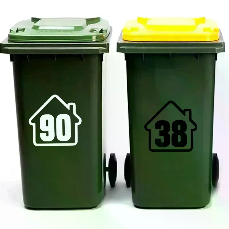 Trash Can Dustbin Number Sticker Self Adhesive Wheelie Bin Stickers Garage Decals DIY Free Combination Weatherproof No Peel